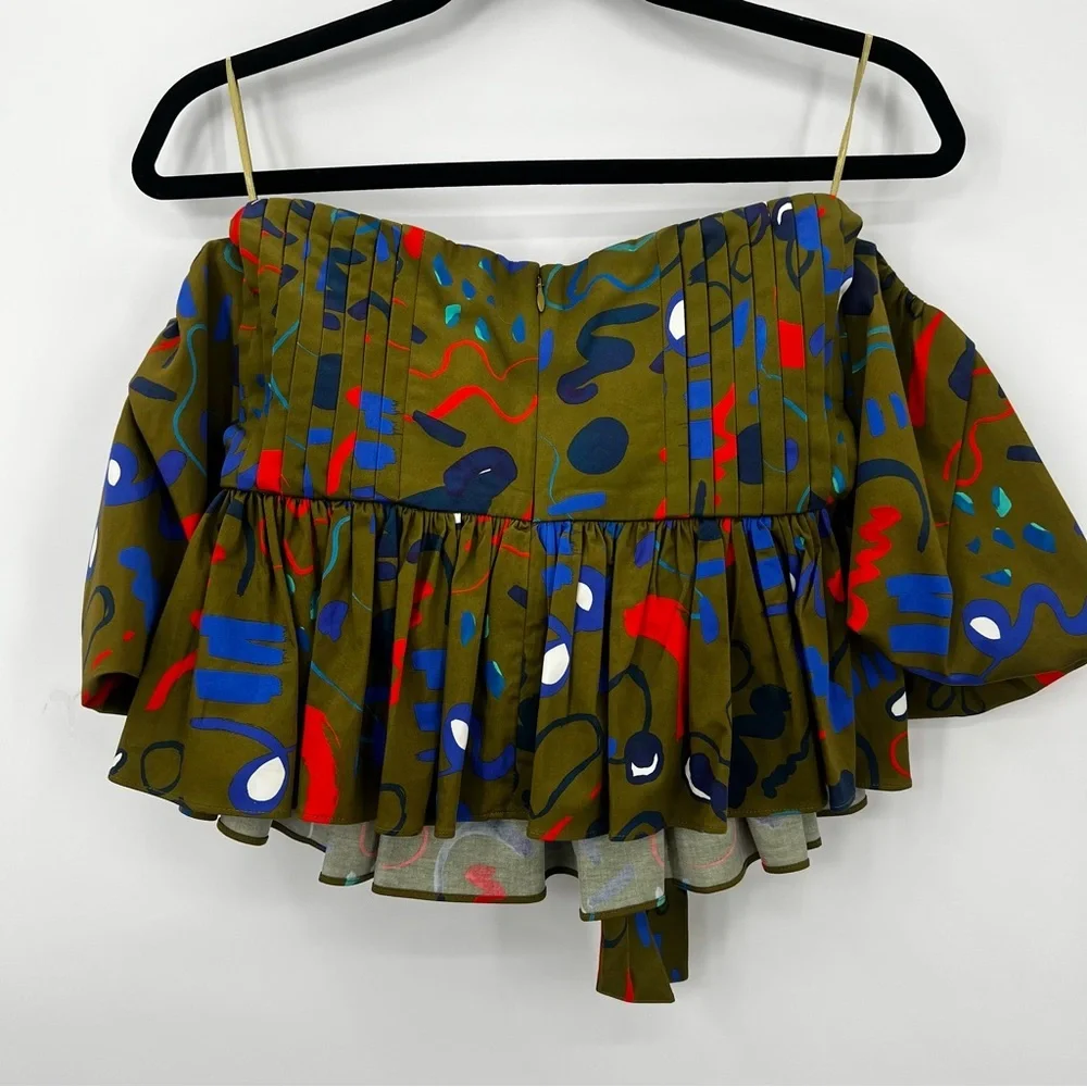 NWT Anthropologie Hunter Bell Rhea Tank Top Blouse Off Shoulder Ribbon US 0 - Picture 10 of 16